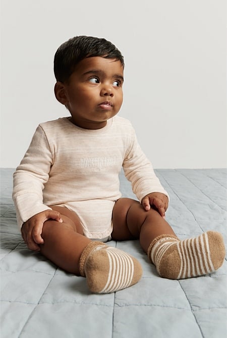 Organically Grown Cotton Heritage Long Sleeve Bodysuit