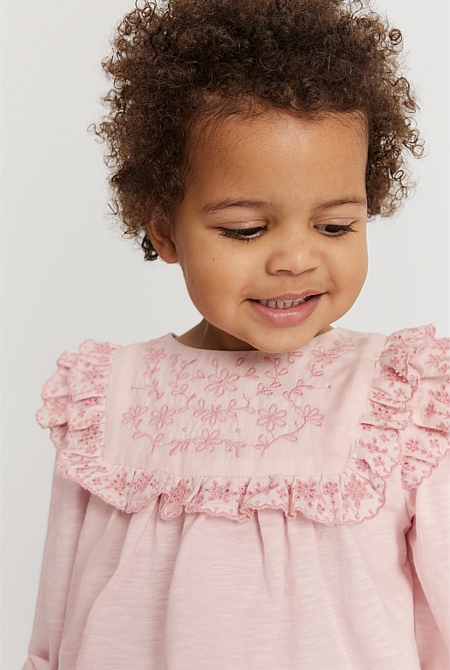 BABIES CROSS BACK JUMP DRESS WITH FRILL NECK NOTES FROM THE ROAD