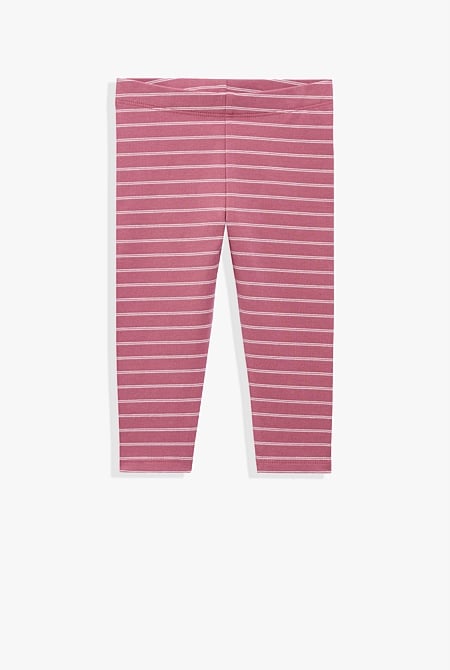 Organically Grown Cotton Blend Stripe Legging