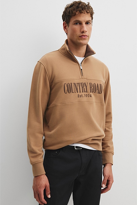 Verified Australian Cotton Half Zip Heritage Sweat