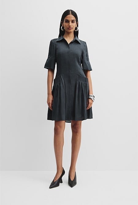 Tuck Pocket Detail Mini Dress