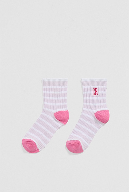 Rib Quarter Crew Sock