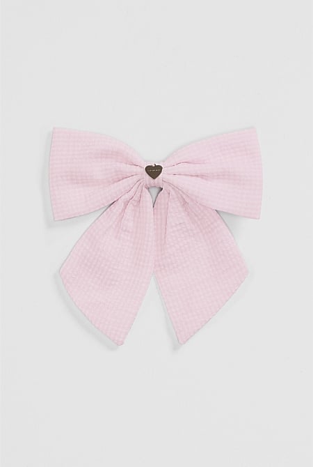 Large Gingham Bow Clip