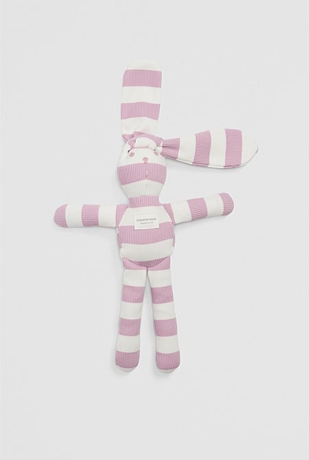 Organically Grown Cotton Rib Stripe Bunny