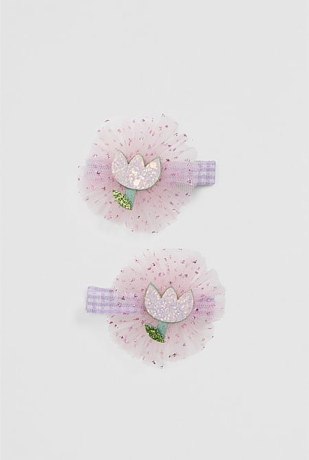 Tulle Flower Clip Pack of 2