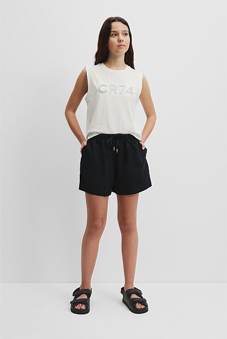 Teen Organically Grown Linen Short