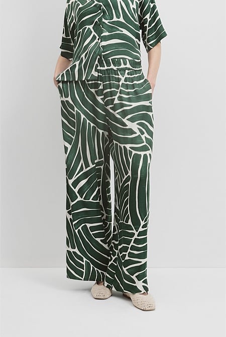 Print Pull-On Cupro Pant