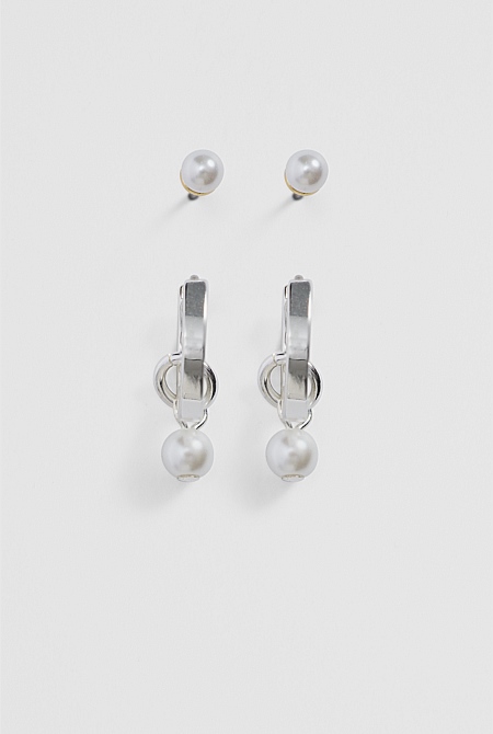 Pearl Charm Earring Pack of 3