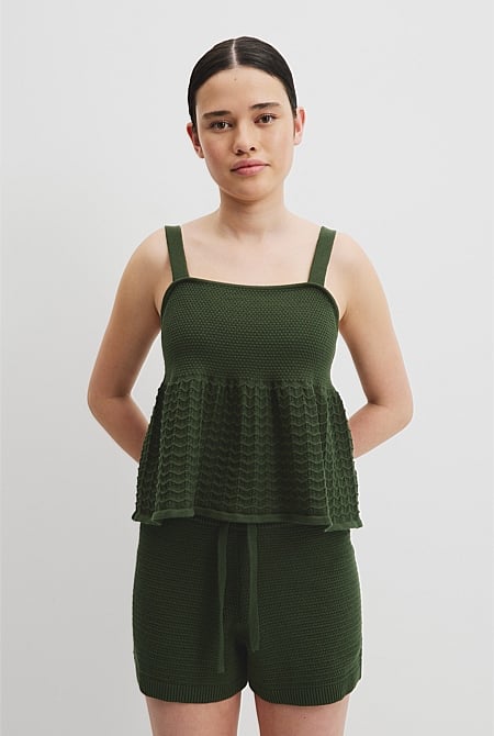 Teen Organically Grown Cotton Textured Knit Cami