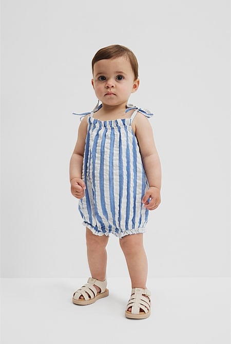 Metallic Stripe Romper