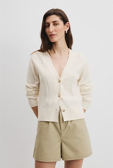 Organically Grown Cotton Linen Knit Cardigan