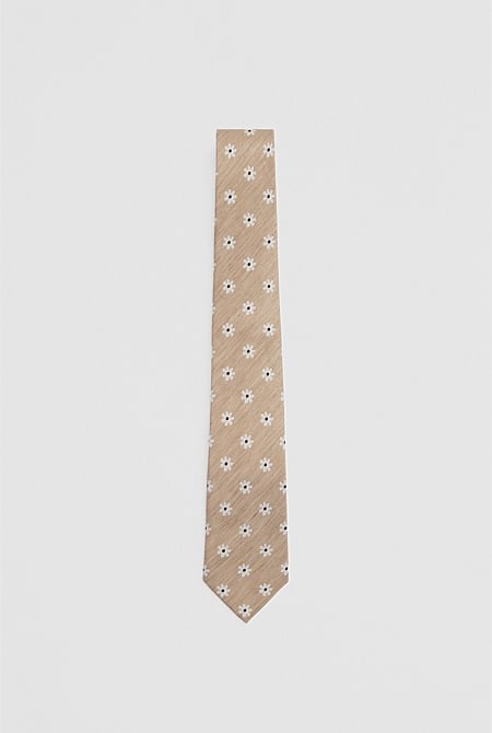 Linen Silk Flower Tie