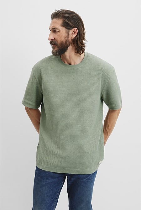 Short Sleeve Australian Cotton Textured T-Shirt