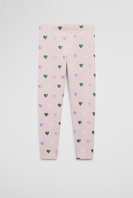 Organically Grown Cotton Blend Heart Legging