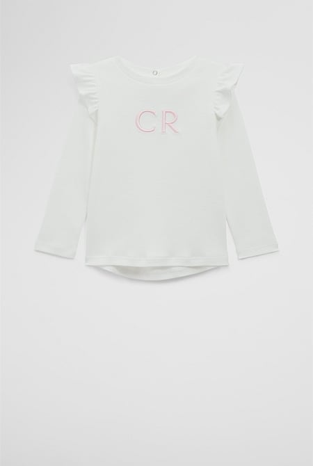 Australian Cotton Long Sleeve Logo Frill T-Shirt