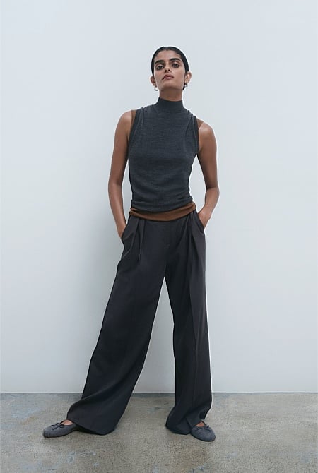 Pleat Wool Pant