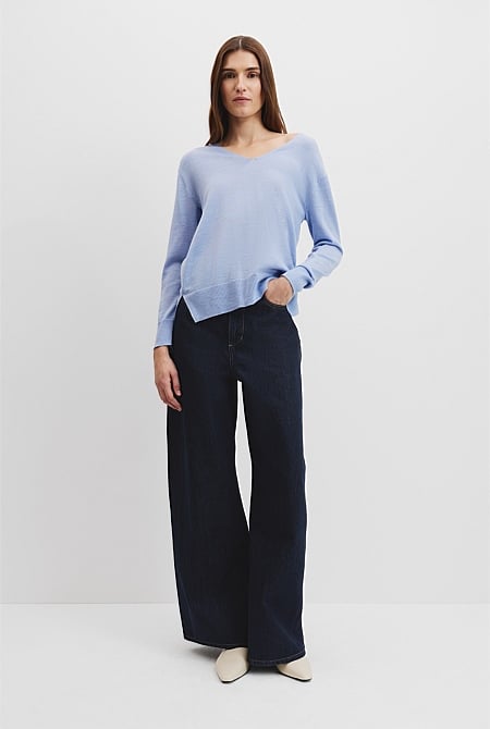 Verified Australian Merino Wool V-Neck Knit