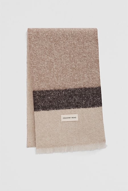 Alpaca Blend Stripe Scarf