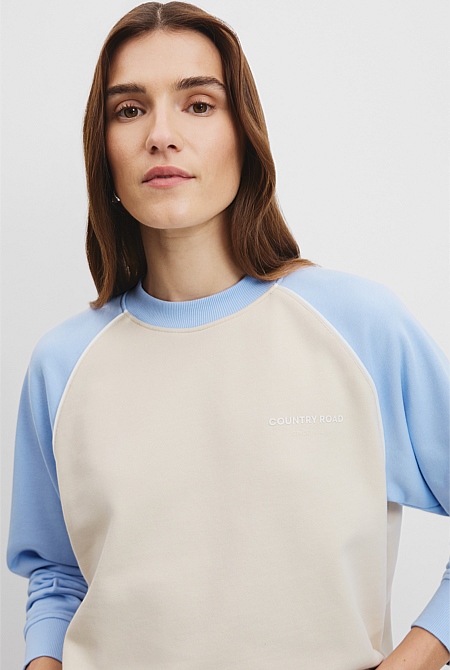Australian Cotton Colour Block Crew Sweat