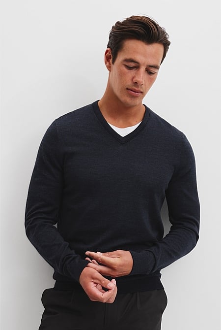 Verified Australian Merino Wool V-Neck Knit