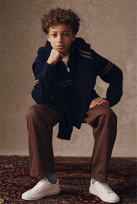 Teen Australian Cotton Half Zip Knit
