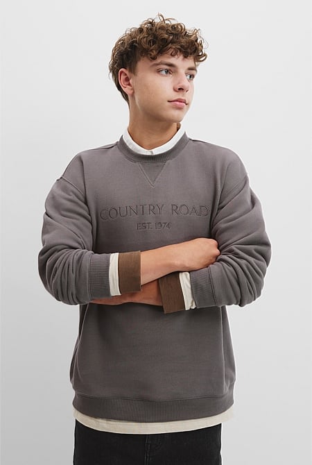 Teen Australian Cotton Logo Crew Neck Sweat