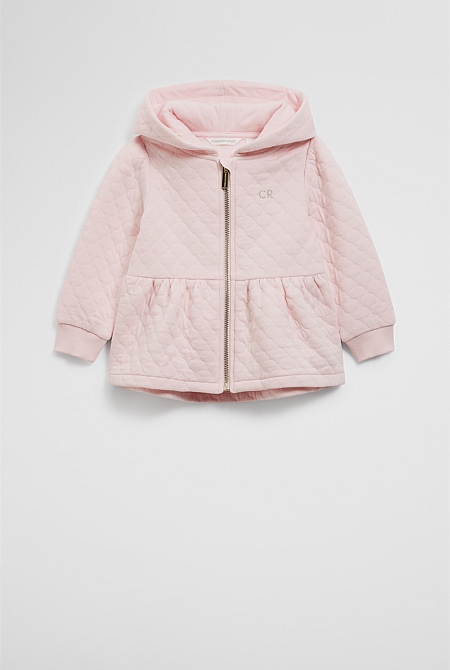 Organically Grown Cotton Blend Quilted Zip-Through Jacket