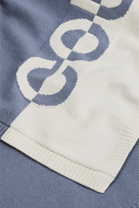 Organically Grown Cotton Logo Knit Blanket