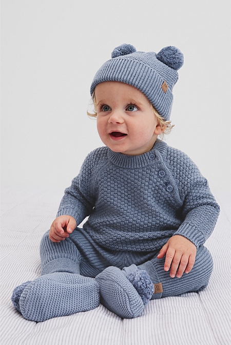 Organically Grown Cotton Blend Soft Textured Knit