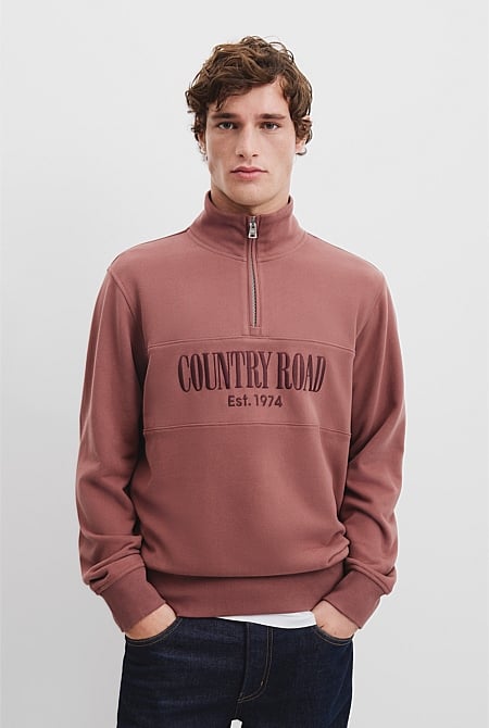 Verified Australian Cotton Half Zip Heritage Sweat