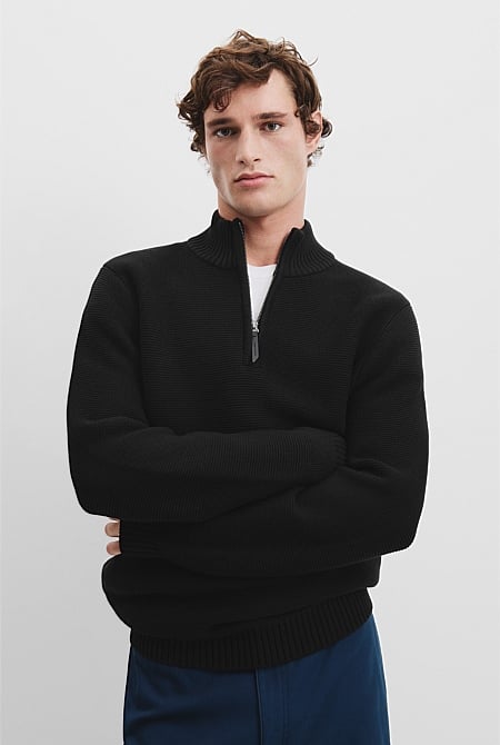 Australian Cotton Half Zip Knit