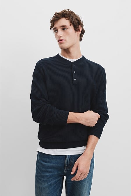 Australian Cotton Waffle Henley