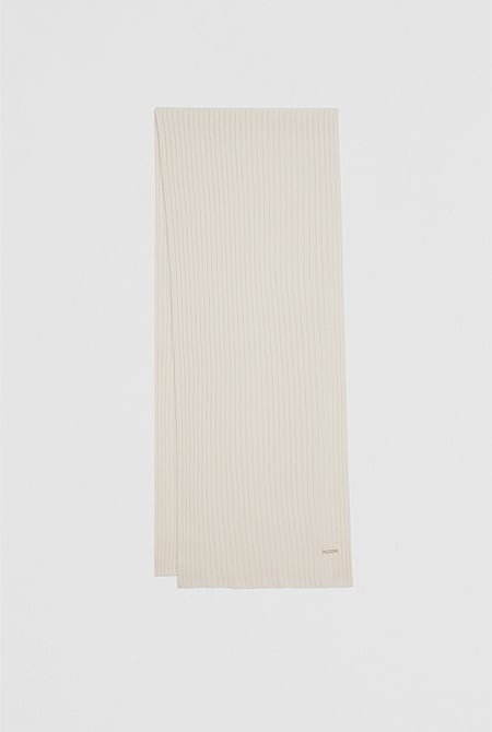 Wool Cashmere Rib Scarf
