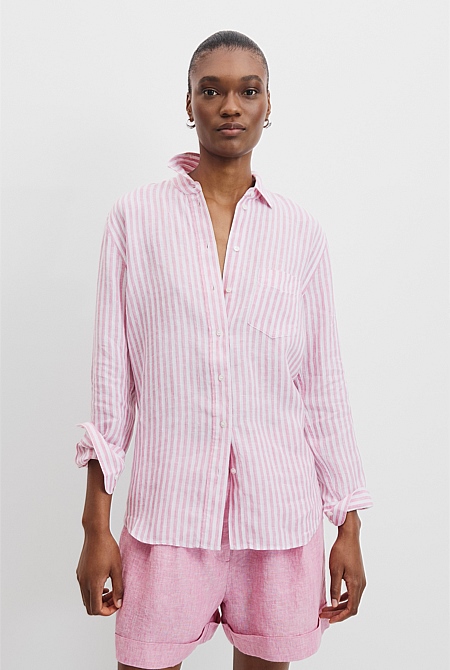 Organically Grown Linen Stripe Shirt
