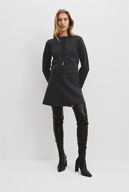 Compact Wool Mini Skirt