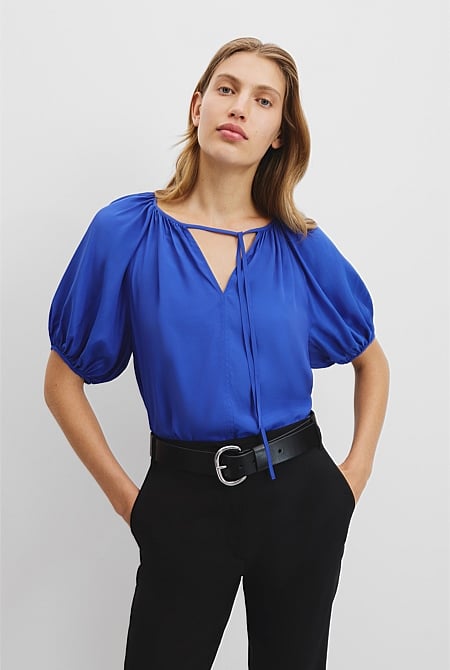 Gathered Short Sleeve Popover