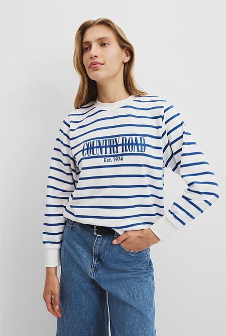 Verified Australian Cotton Stripe Heritage Sweat