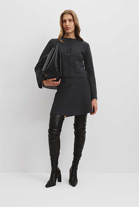 Compact Wool Knit Jacket
