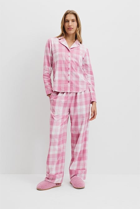 Australian Cotton Flannel Check Pyjama Set
