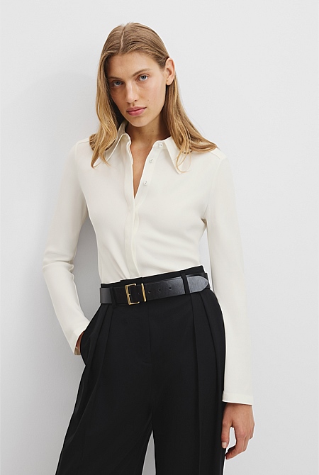 Fitted Crepe Shirt