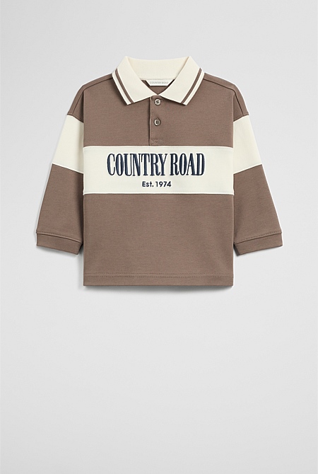 Organically Grown Cotton Logo Rugby T-Shirt
