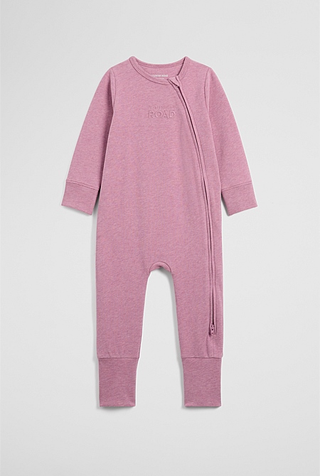 Organically Grown Cotton Logo Zip Jumpsuit