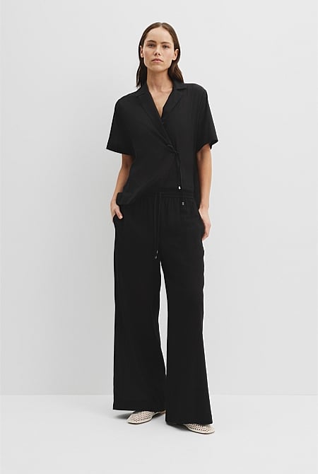 Textured Cotton Pant