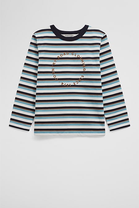 Organically Grown Cotton Long Sleeve Circle Logo T-Shirt