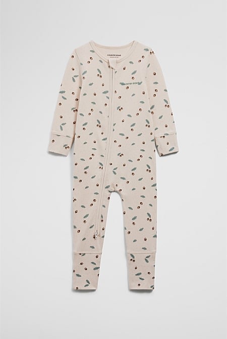 Organically Grown Cotton Acorn Print Jumpsuit