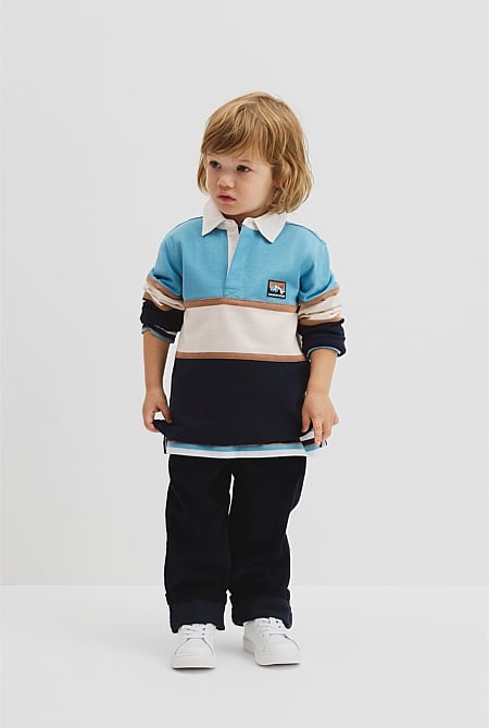 Organically Grown Cotton Block Stripe Rugby