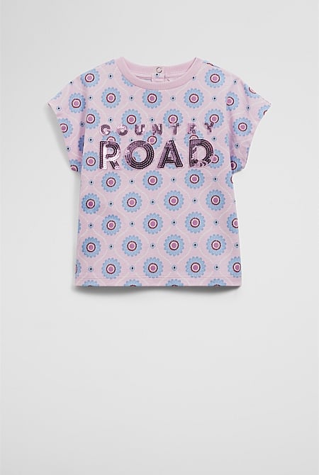 Organically Grown Cotton Sequin Logo T-Shirt
