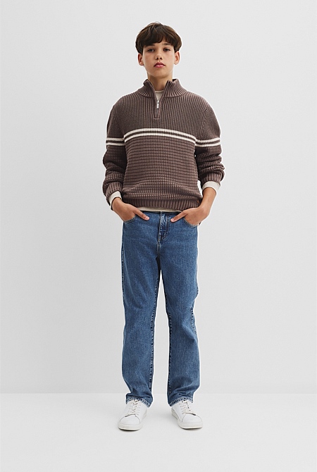 Teen Australian Cotton Half Zip Knit