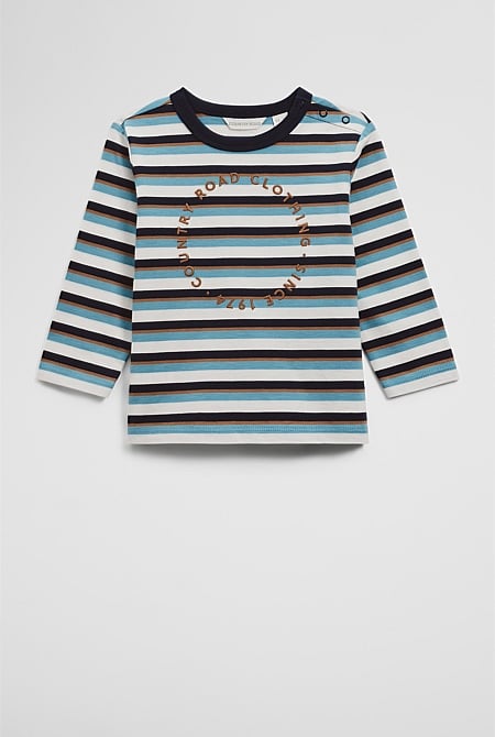 Organically Grown Cotton Long Sleeve Circle Logo T-Shirt