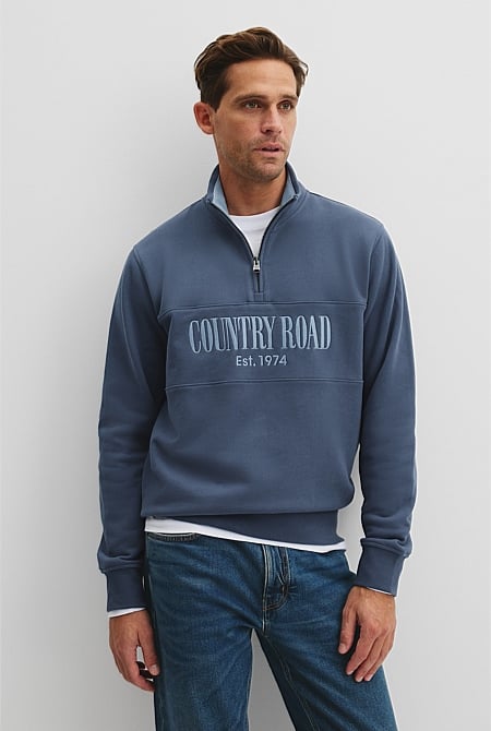 Verified Australian Cotton Half Zip Heritage Sweat